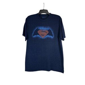 Batman V Superman Dawn of Justice Navy Graphic T-Shirt Mens Size XL Cotton Blend